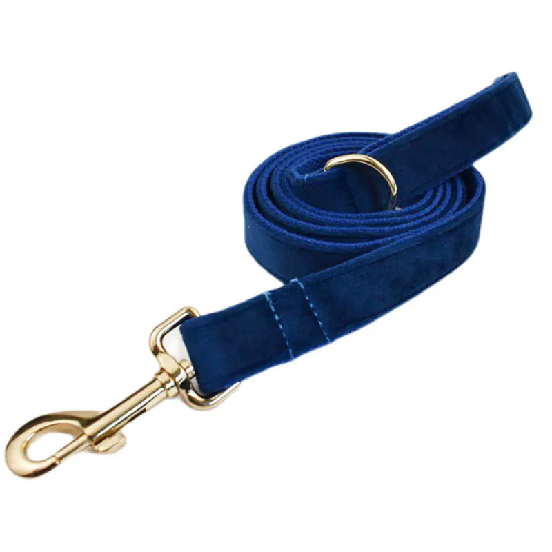 Velvet Pet Collar with Traction Rope
