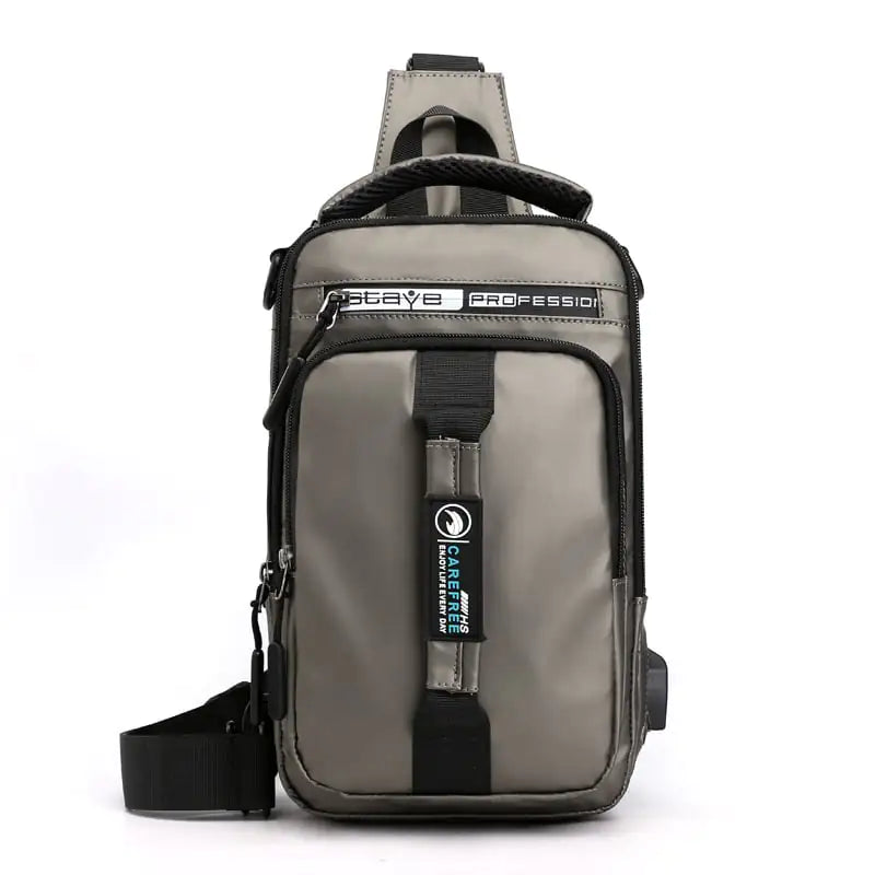 Men's Nylon Shoulder Chest Bag for Travel and Sports