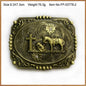 BULLZINE Zinc Alloy Vintage Horse Cross Belt Buckle