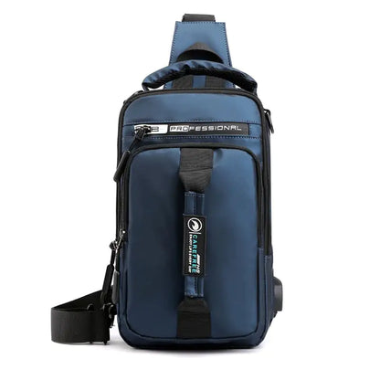 Men's Nylon Shoulder Chest Bag for Travel and Sports