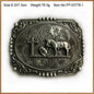 BULLZINE Zinc Alloy Vintage Horse Cross Belt Buckle
