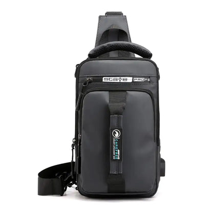 Men's Nylon Shoulder Chest Bag for Travel and Sports