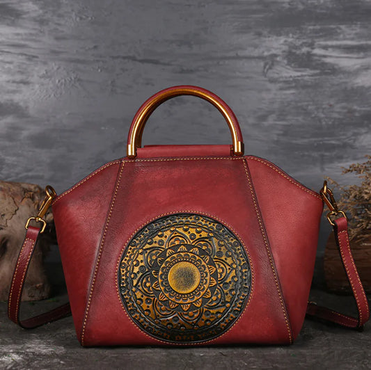 Mandala Soul Leather Tote