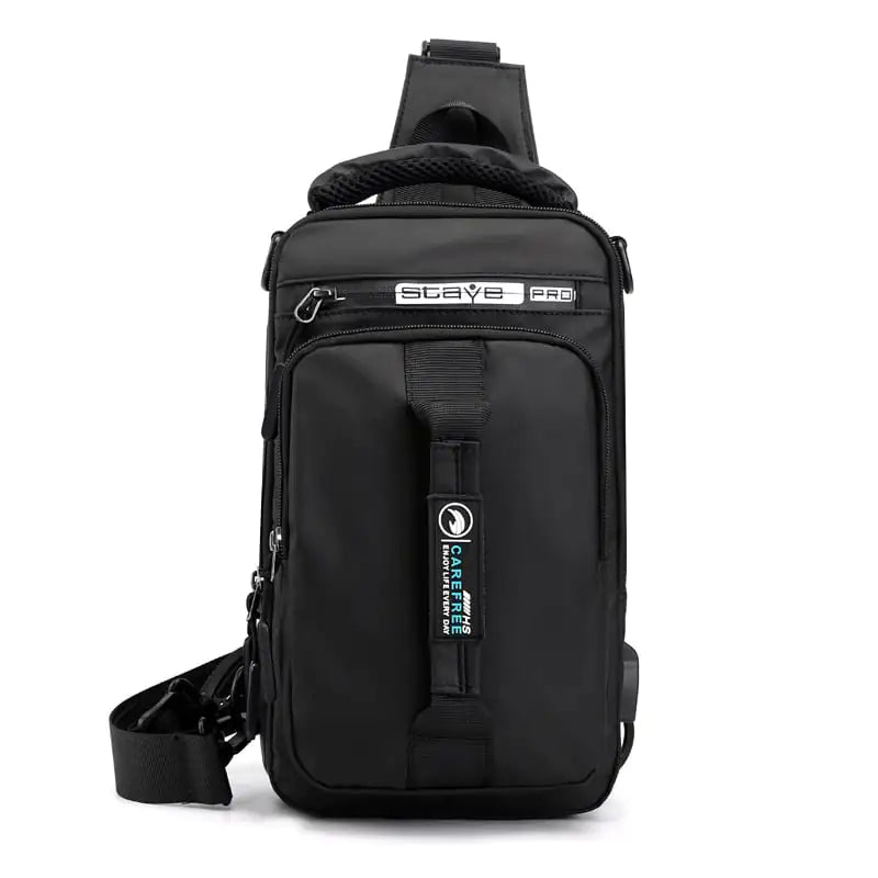 Men's Nylon Shoulder Chest Bag for Travel and Sports